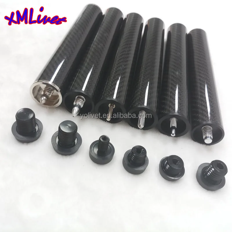 Xmlivet 8inch Black Carbon Different Joints Billiard Cue Extension With