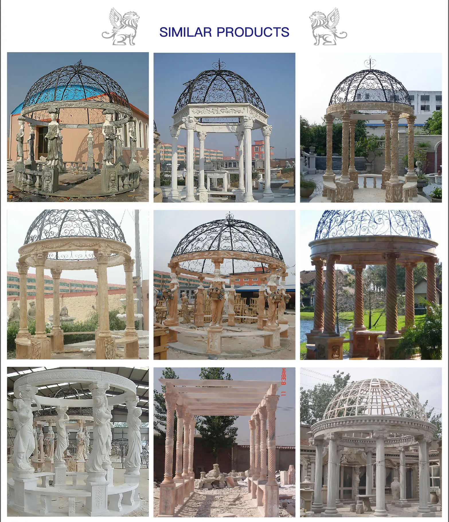 Modern Wedding Decoration Outdoor White Marble Pavilion Stone Garden Gazebo With Metal Roof
