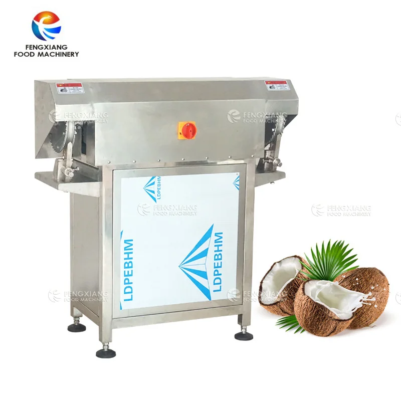 Automatic Coconut Slice Dice Strip Cutting Machine Coconut Shelling And