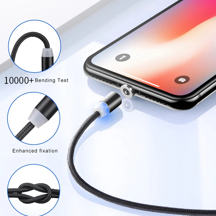 2020 Hot Sell Mobile Phone accessories Fast Micro 3 in 1 Type C Magnetic Charging Data USB Cable - ANKUX.COM