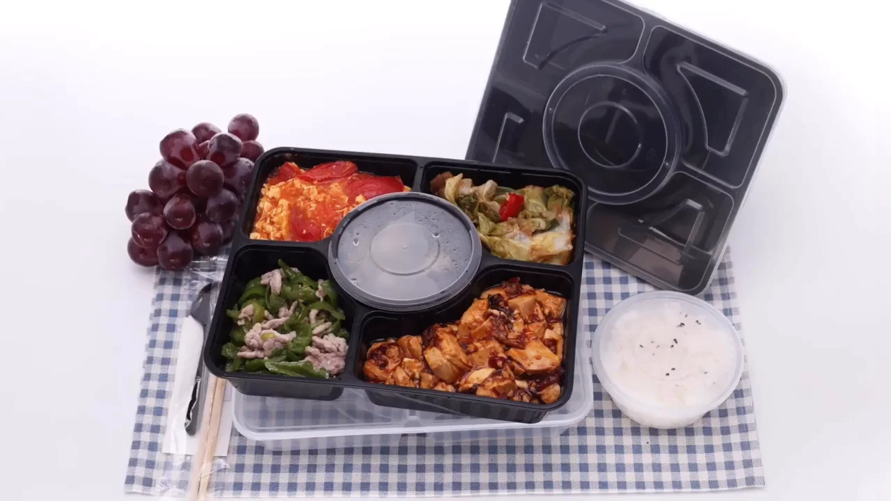 microwavable food container with lid bento