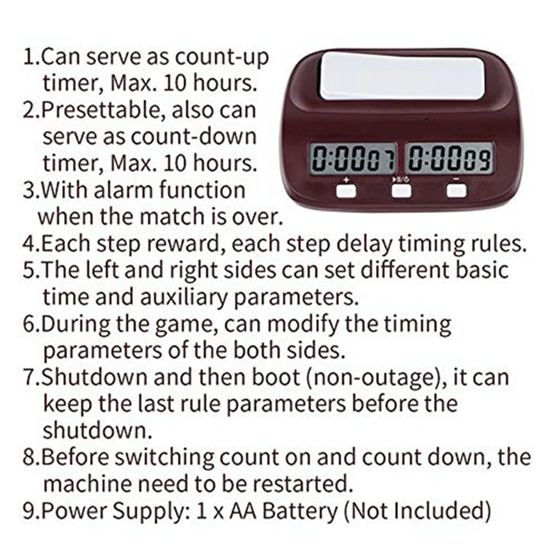 Configurando o mini relógio de xadrez PQ 9907S chess timer 