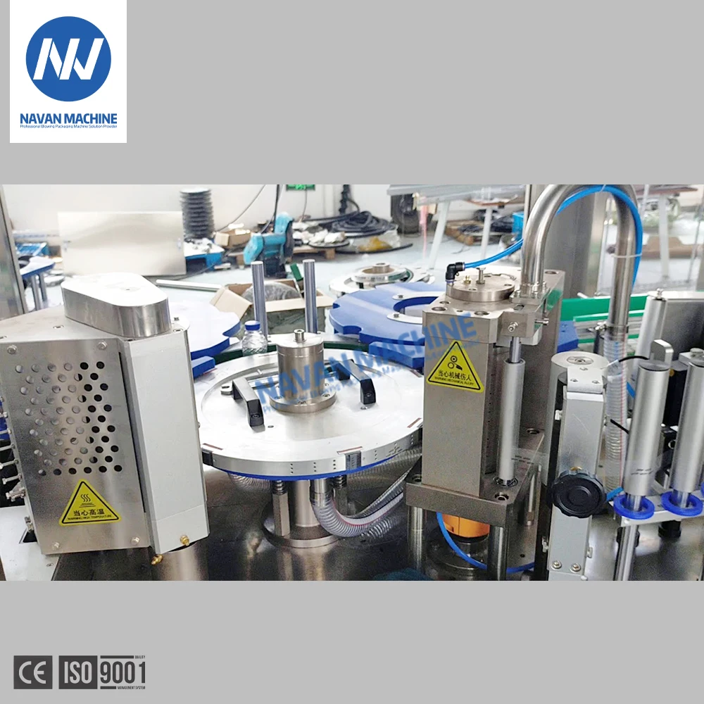 NAVAN Electric Wine Bottle Labelling Machine Easy Operation Core Components Including Motor PLC Gearbox for Glass Wood Paper details