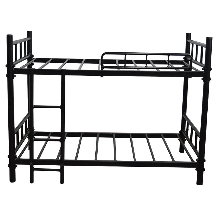 Conventional Double Deck Design Black Metal Bunk Bed Frame Buy Bed
