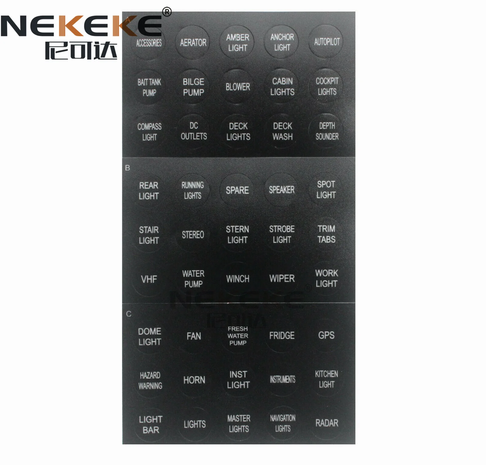 Blue Led 6 Gang Touch Sensitive Switch Panel for Car Boat Caravans 10A Breakers