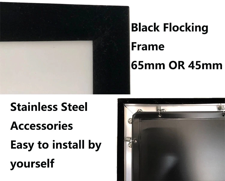 300"16:9 high quality fixed frame projection screen with aluminum material