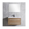 Wall hanging vanity set luxury commercial wooden teak bathroom furniture for hotel bathroom