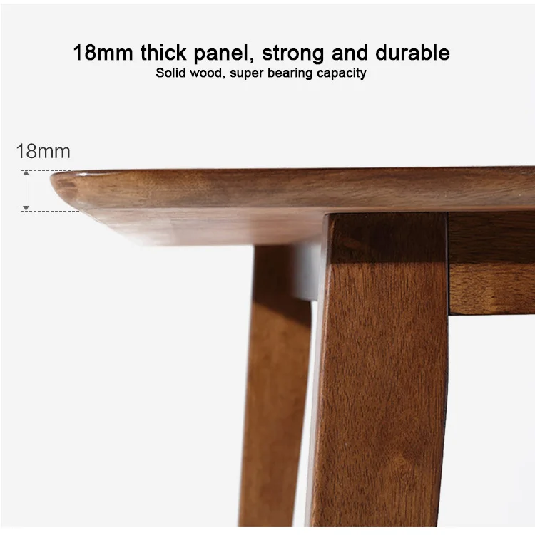 Modern Style Wooden Painted Walnut Large Top Dining Table With Chairs 6 Seater
