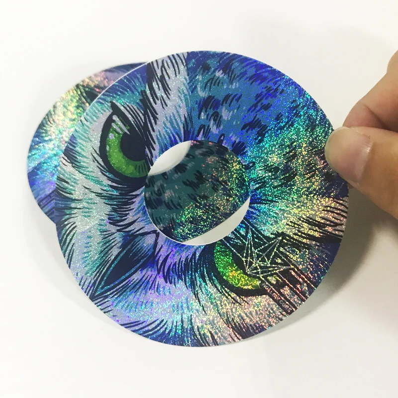 High Quality Permanent Vinyl Holographic Logo Stickers Decorative
