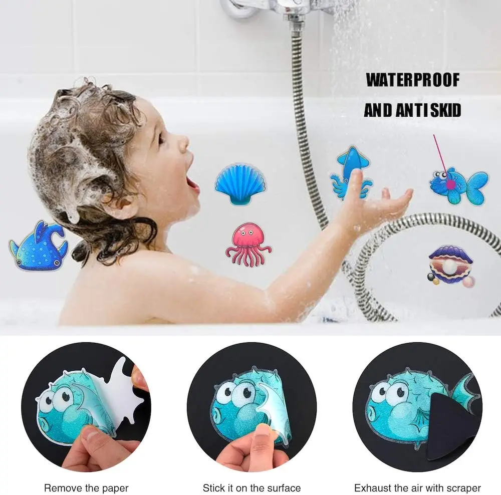 Custom Bathroom Bathtub Prevent Slippery Surfaces Kids Grip Sticker