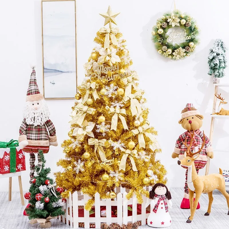 4ft 5ft 6ft 8ft Small Giant Size Gold Yellow Artificial Led Christmas