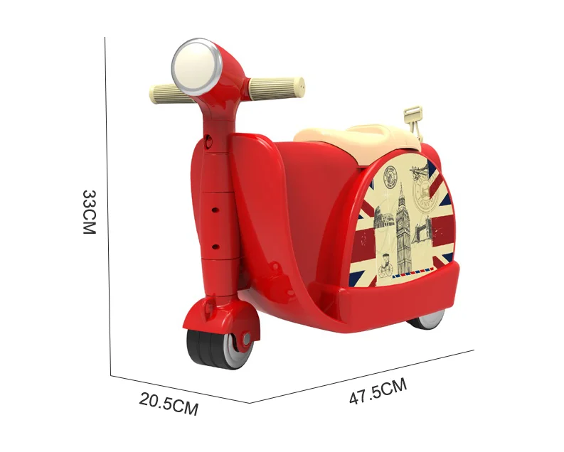 2 In 1sliding Luggage Cart Sit Ride Suitcase Luggage Kids Ride On