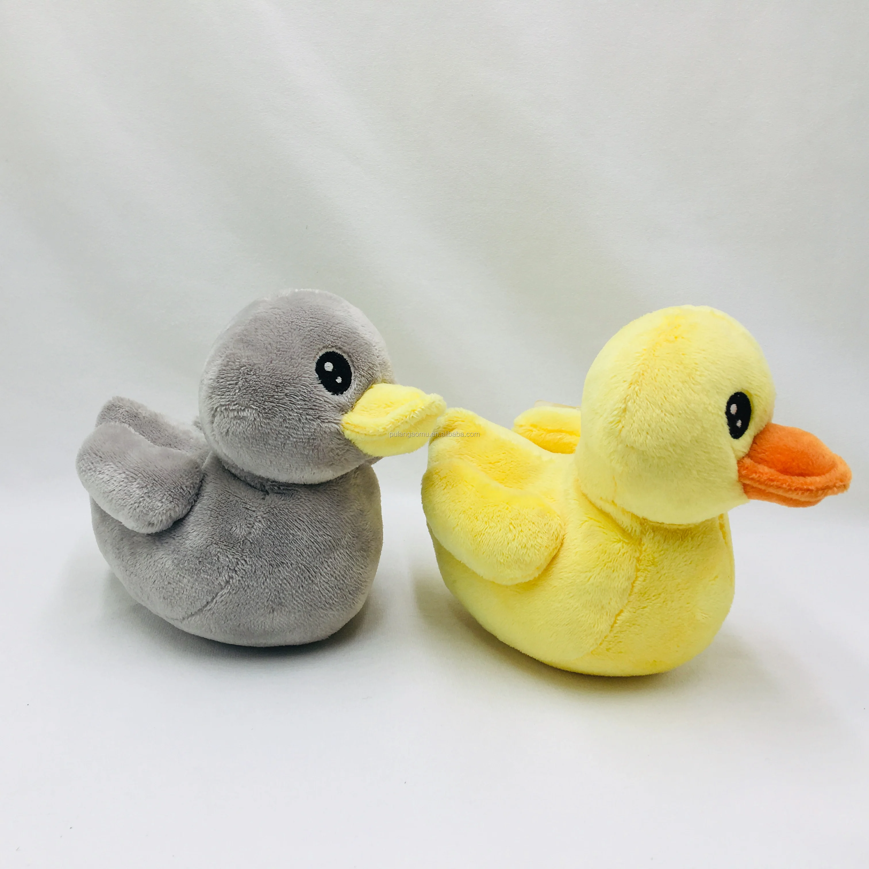 定制黄色和灰色毛绒鸭软玩具填充鸭娃娃婴儿玩具婴儿儿童娃娃新生儿