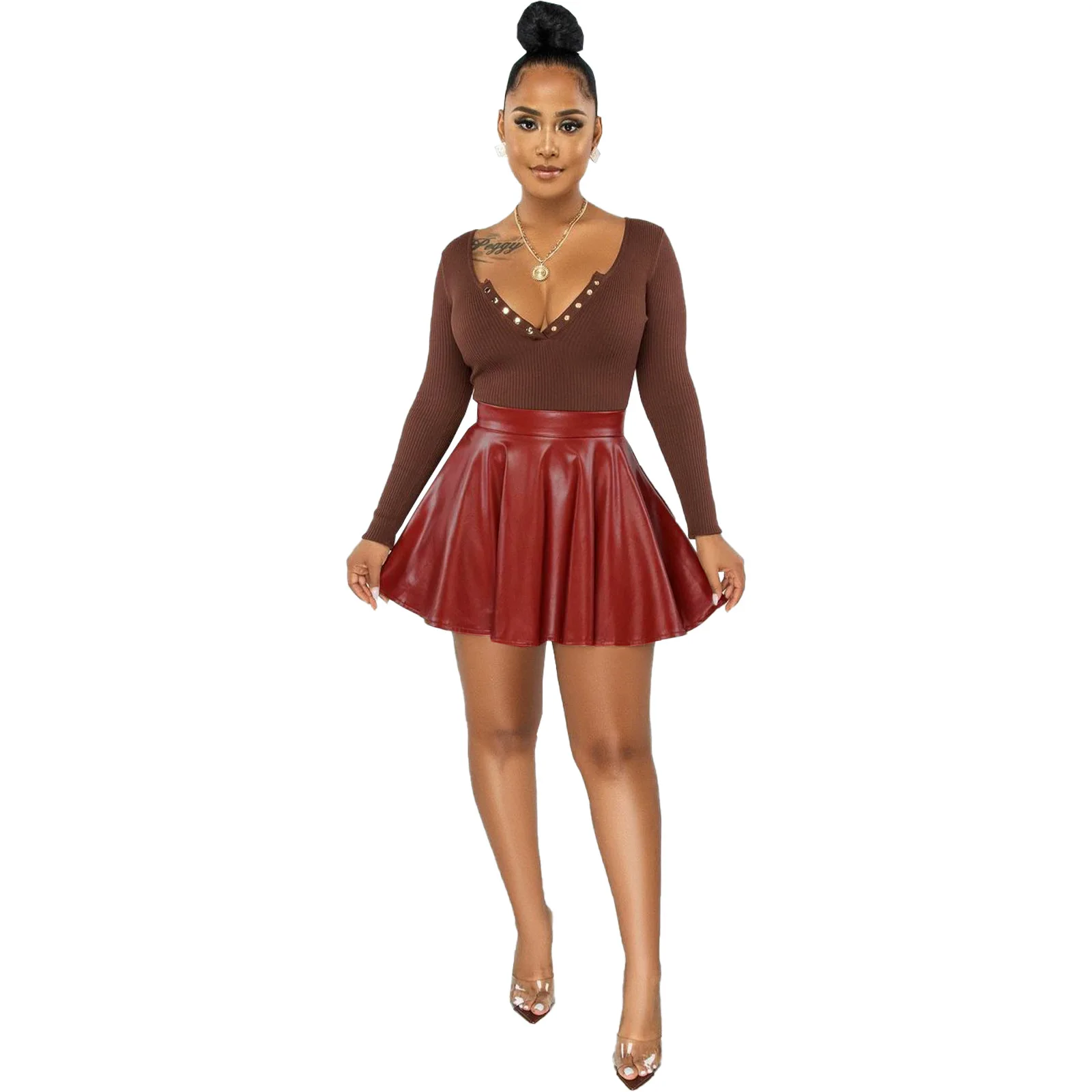 Denim Skirts Elegant Ruffle Skirts 