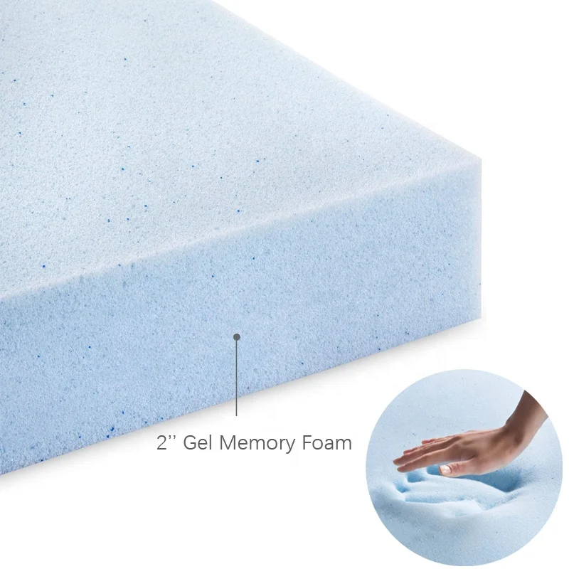 
factory wholesale customized orthopedic queen size 2 Inch gel infused viscoelastic memory foam mattress toppers 