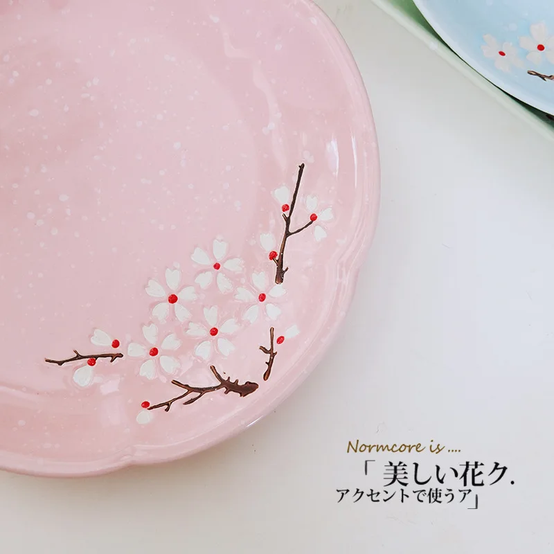 Japanese Environmentally Friendly Ceramic Dinner Plate Set Cute