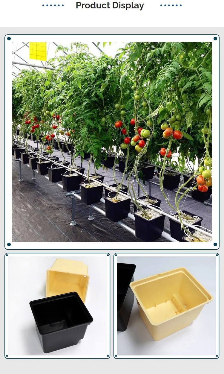 Commercial Square Hydroponic Bucket Plastic Dutch Pots Grow Systems
