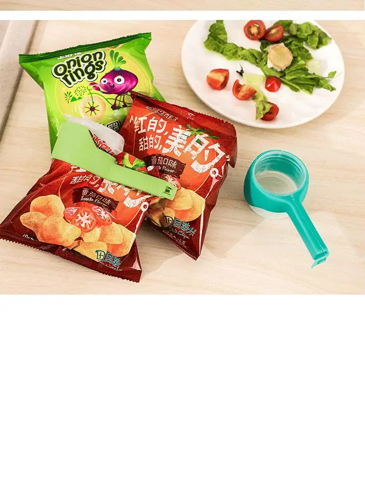 Household Sundries Moisture-Proof Discharge Snack Bag Sealing Clip Tea Food Preservation Plastic Bag Clip Leak-Proof Seal for