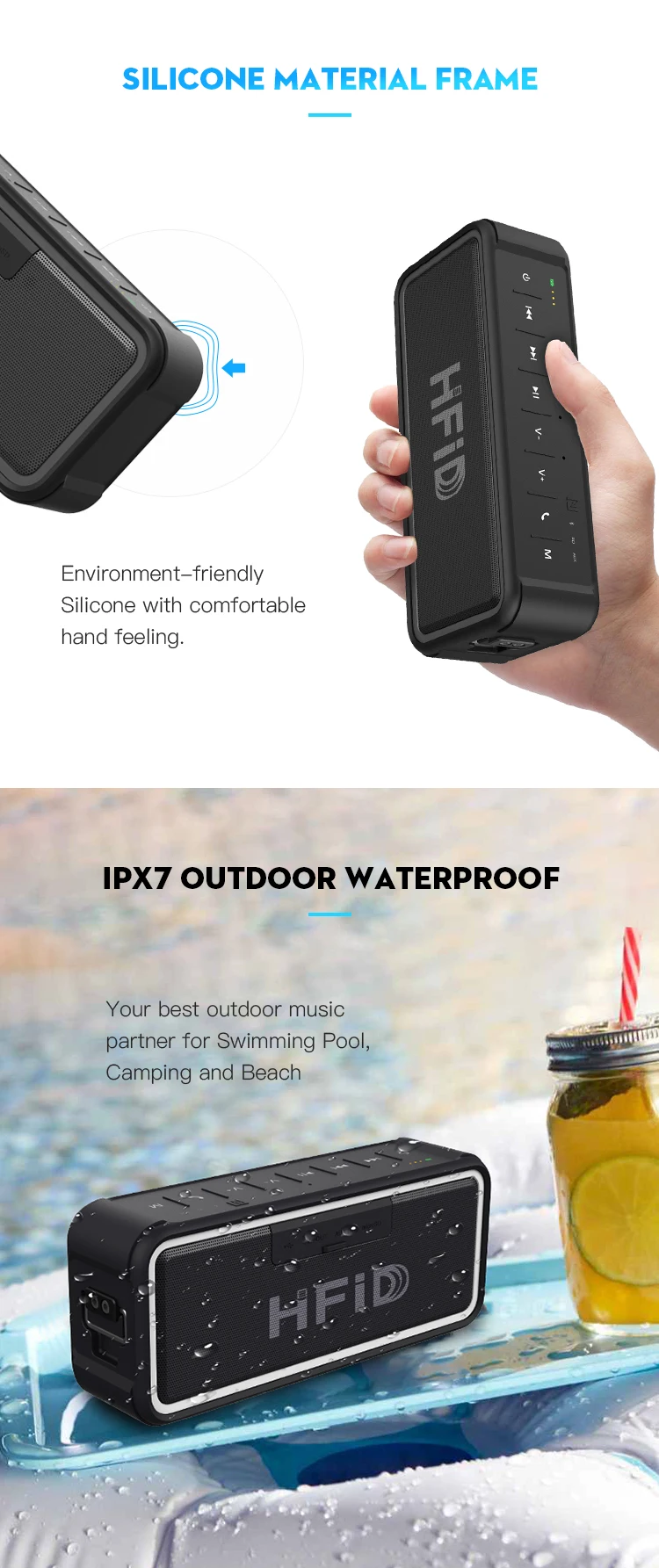 Hi-FiD 20w Super Bass Portable Waterproof Bluetooth Speaker with 4000mAh Bluetooth Speaker - ANKUX.COM