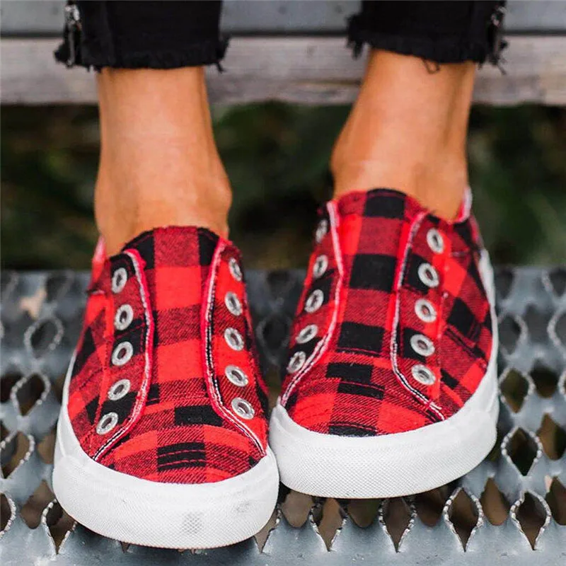 buffalo plaid canvas shoes
