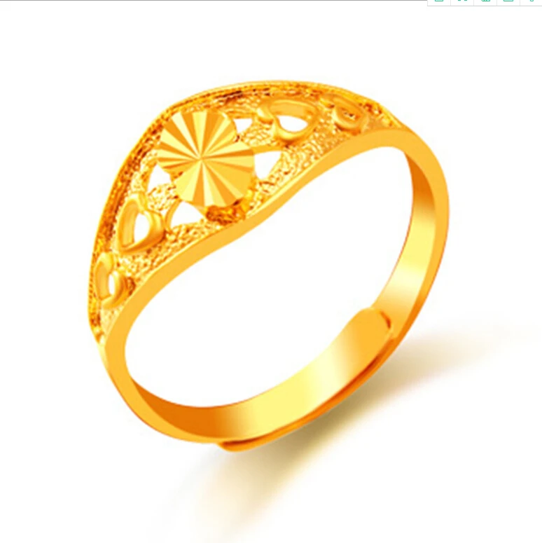Trendy Bridal Ring 24k Gold Color Ring Jewelry For India/ethiopian