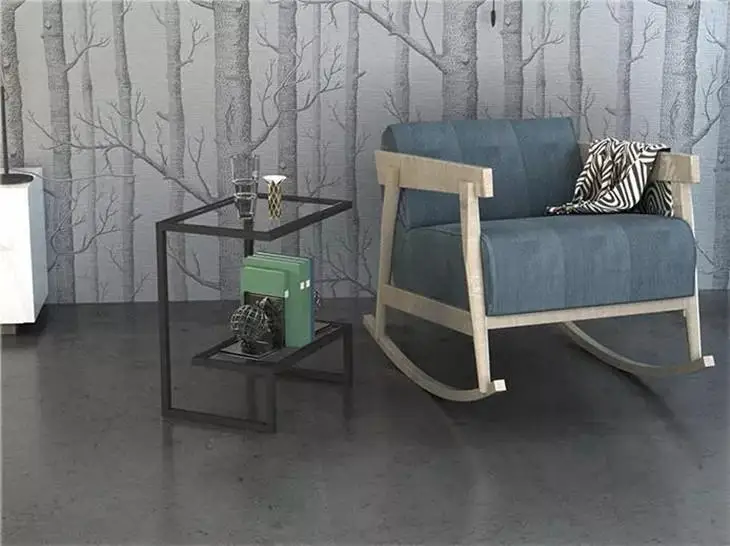 Rectangular double waiting room glass side  table living room furniture set
