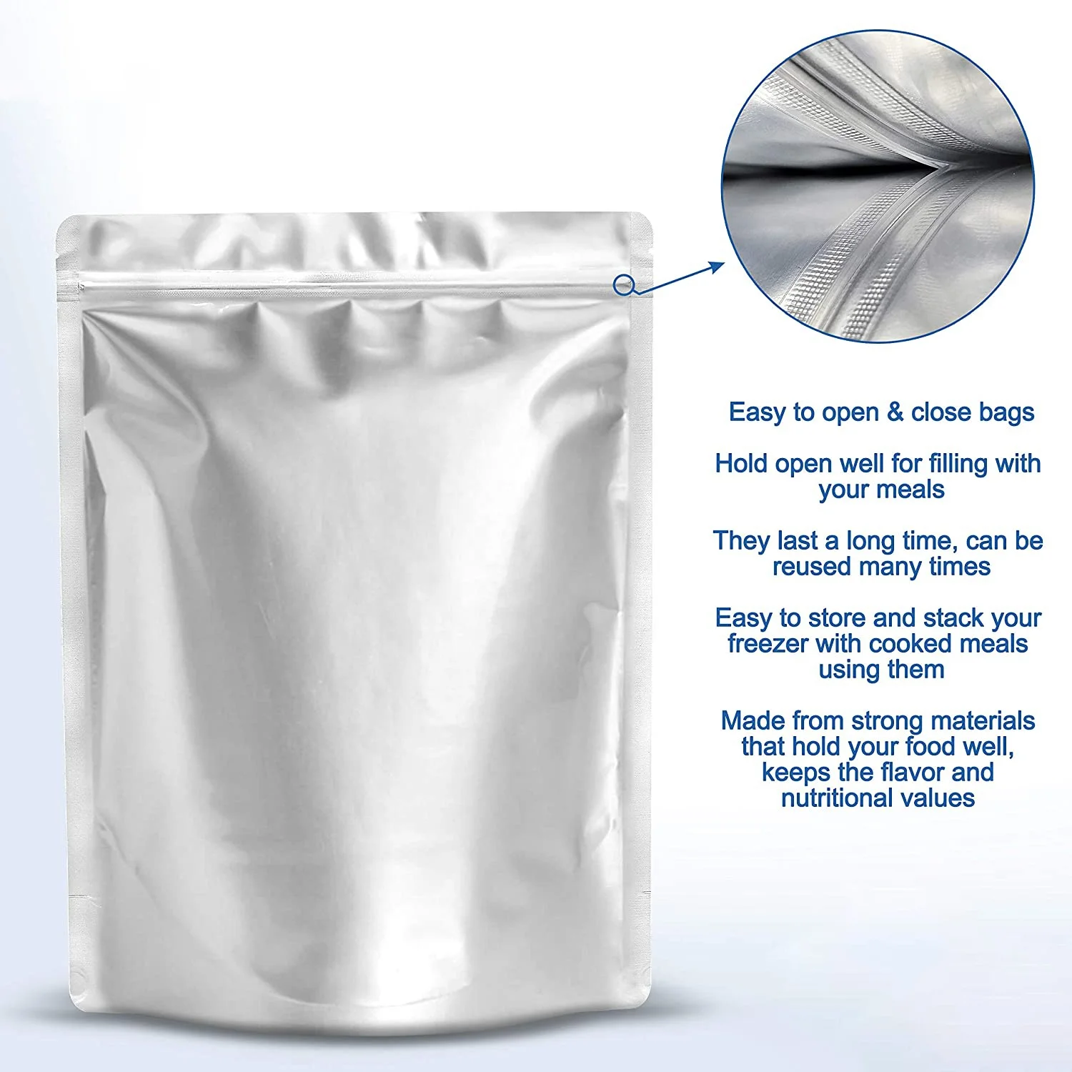 Wholesale Custom Mylar Bags Long Term Food Storage Moisture Proof Fresh