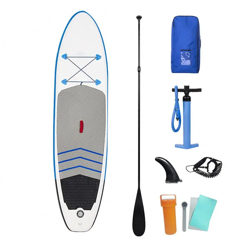 

Inflatable Ultra-Light SUP for All Skill Levels Everything Included with Stand Up Paddle Board Travel Backpack Leash Adj Paddle, White+blue or customized