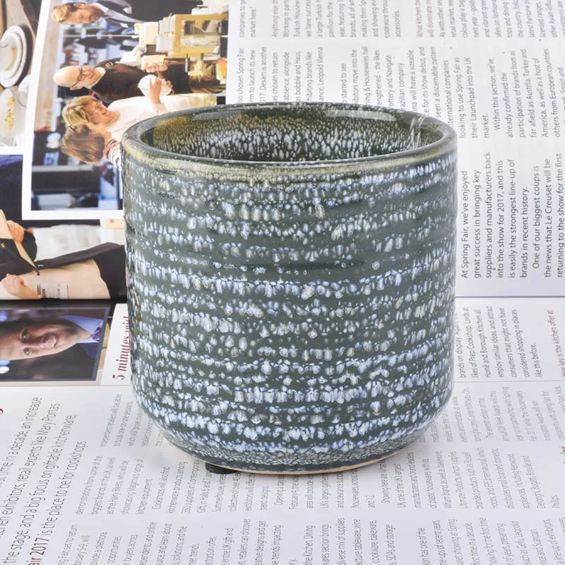 Wholesale Ceramic Candle Holder Transmutation Glazed Earthware Home Decoration