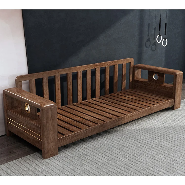 product-Set Designs Design Frame Wood Solid Furniture Sofas Living Room U Shaped Fabric Wooden Sofa -2