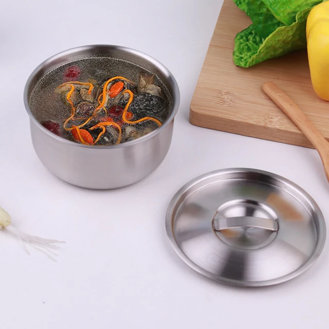 stainless steel serving bowl with lid