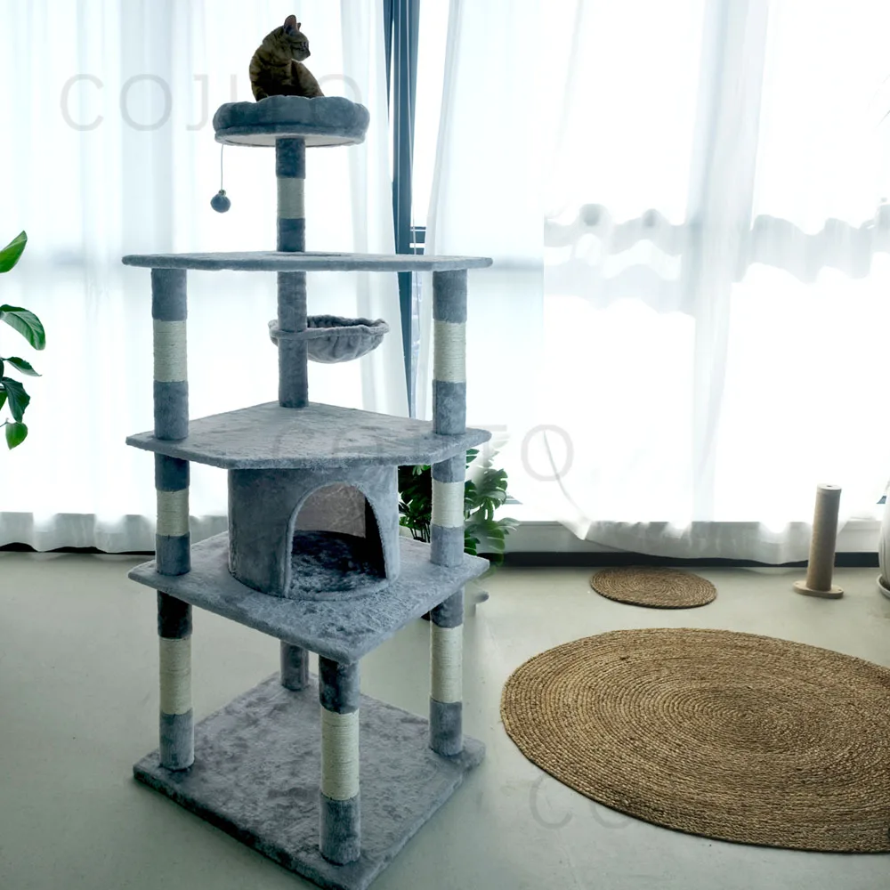 Modern Big Climbing Tower Wood Cat Tree Picture Wooden Cat Scratching