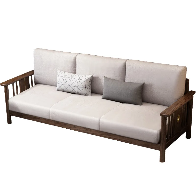 product-BoomDear Wood-China direct deal i shape custom furniture cozy walnut color fabric soild wood