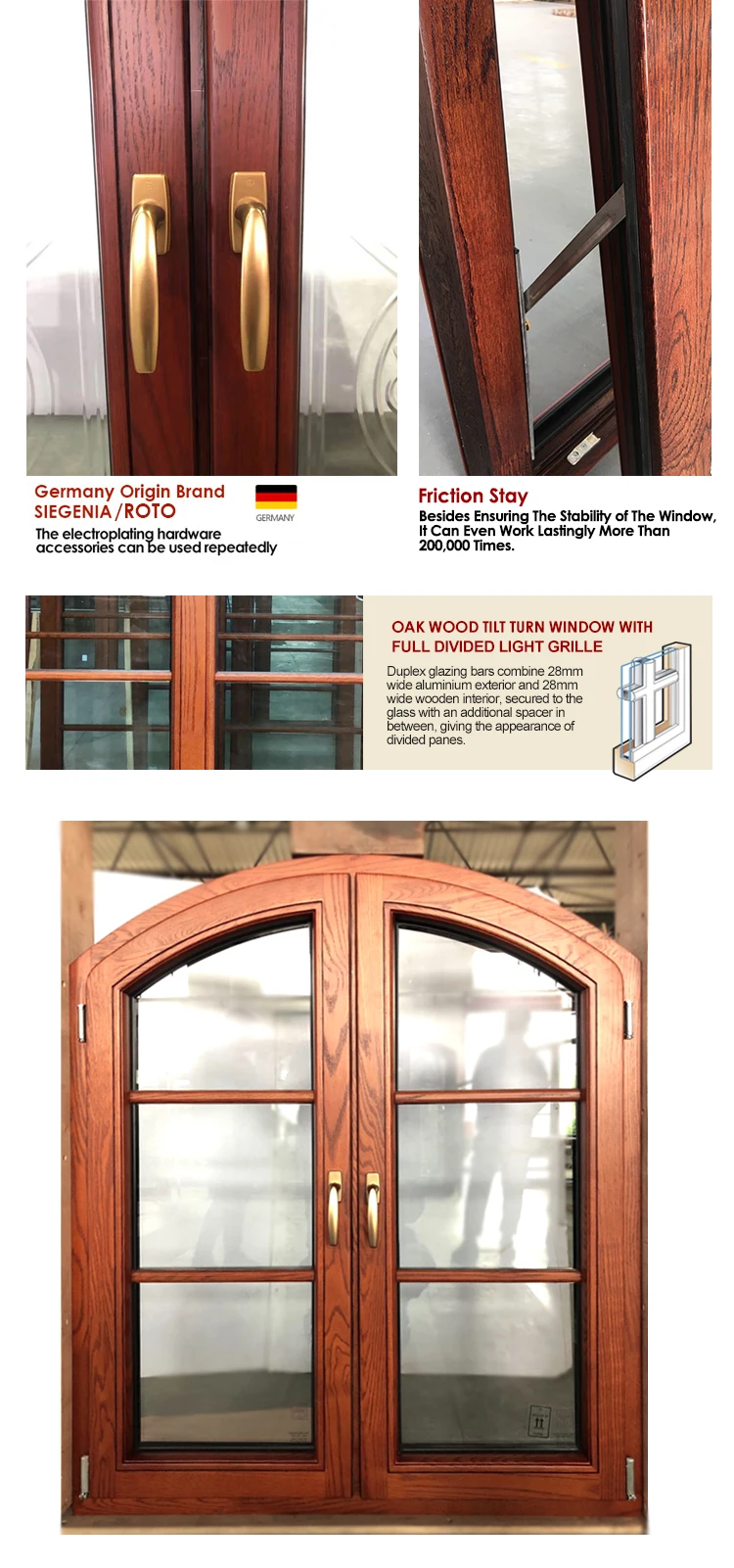 Wholesale Aluminum Clad Wood Window Price Replacement Windows for Sale