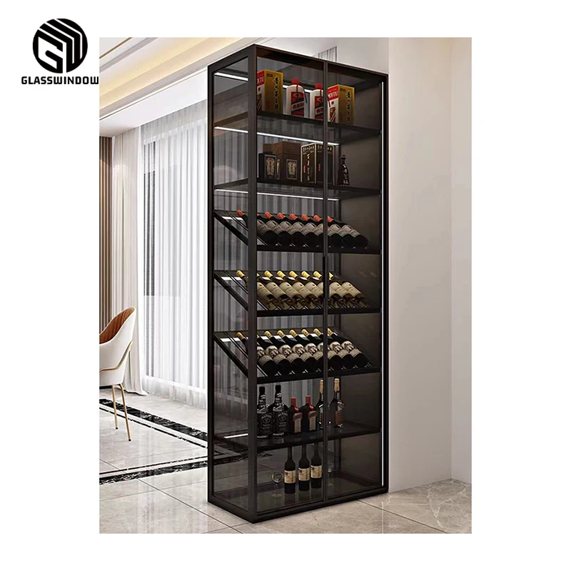 Modern Aluminum Frame Glass Side Cabinet Display Cabinet Wine Cabinet ...