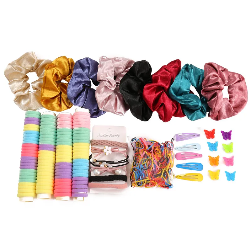 Silky Scrunchy Elastic Hair Tie Ropes Hair Accessories For Kids Girl