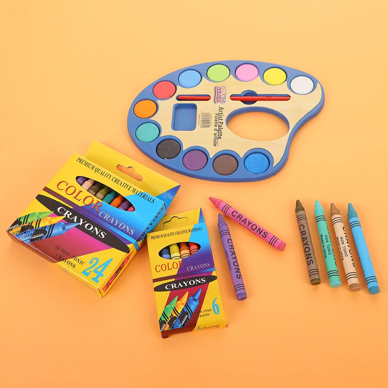 Wholesale 24 Colors Personalized Crayons Student Wax Crayon Set For