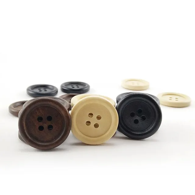 YNS 4 Holes Custom Engraved Shirt Fashion Wooden Button For Clothes