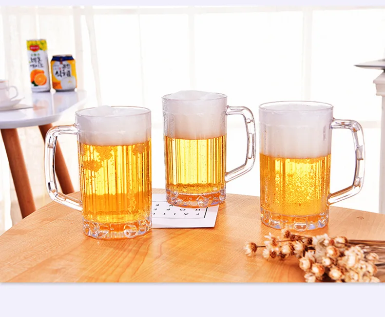 500ml Modern Bulk Clear Beer Mug Glass Travel Coffee Mug With Handle