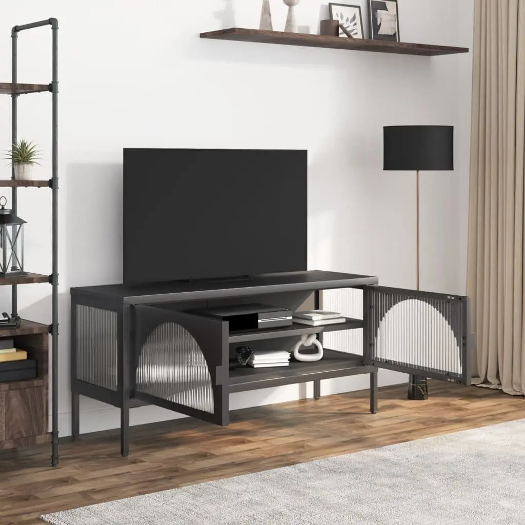 Entertainment Center With Open Storage Shelves,Tv Media Console Table With Soundbar Shelf For