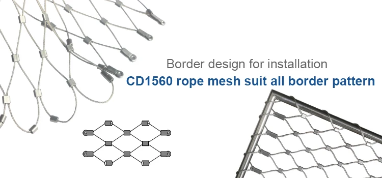 CD1560 Flexible X Tend Stainless Steel Cable Wire Rope Mesh Net Zoo Fence