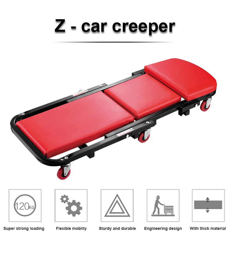 40" Mechanics Creeper With Swivel Castors Low Profile Car Crawler