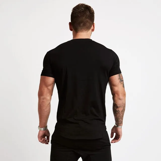 Stylish Body Fit Gym Printed T Shirts 95% Cotton 5% Spandex - Buy ...