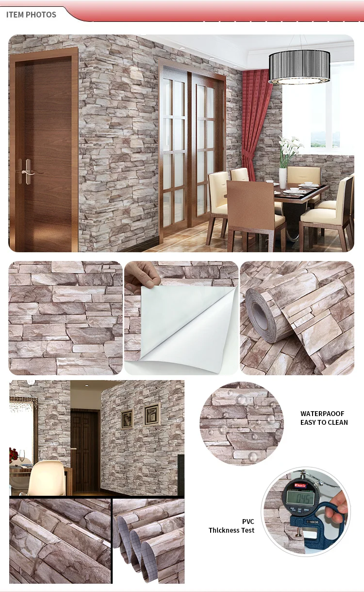 Experienced manufacturer 3D brick self adhesive wallpaper for household decoration