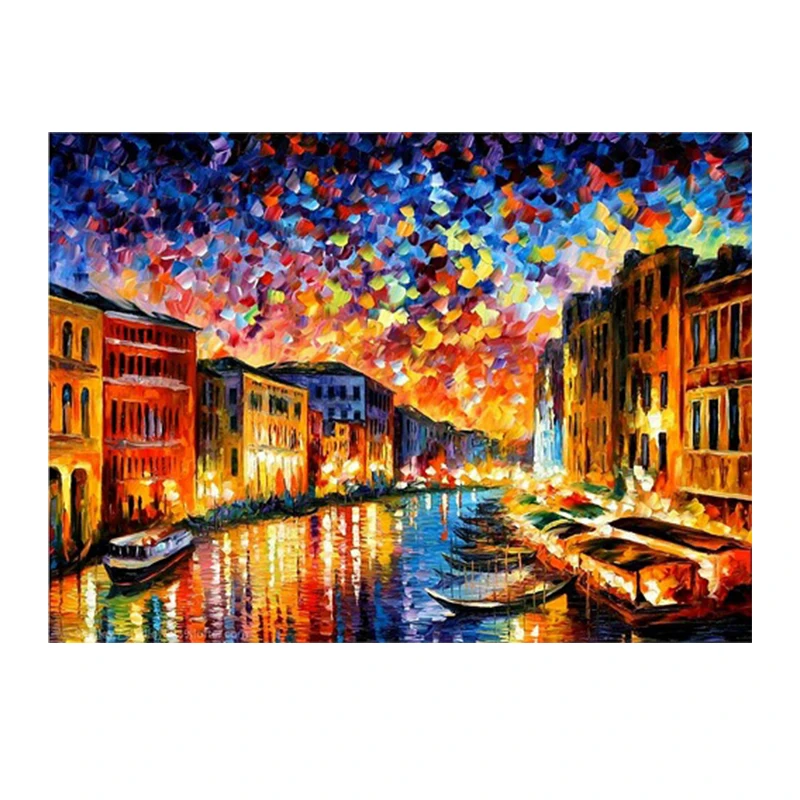 
DIY Paint by Number Kit On Canvas for Beginners, New Painters,Canvas Oil Painting Kit for Adults Abstract Venice 