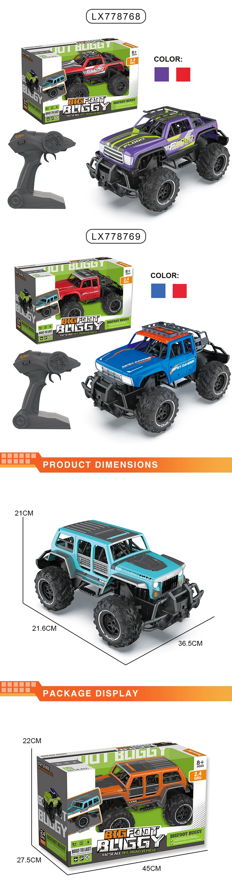 Amazon Hot Sale Climbing Crazy Car Crawler RC Offroad Buggy High Speed Electric Car Toy