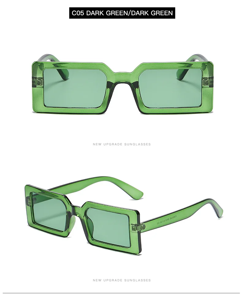 Small Square Sunglasses Women Men Trendy Vintage Brand Design Green