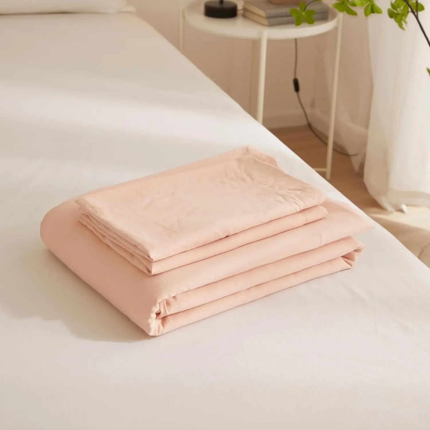 Modern Style Pink Microfiber Duvet Cover Set Full Size Soft Washed 3-Piece Bedding Set factory