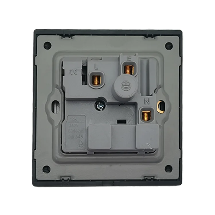 BS Industrial Electrical Power Wall Switch Control 15A Socket Smart Home Hotel Wall Mounting Silver Touch Panel Wall Switches