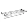 Modern 304 Stainless Steel bathroom shelves double layer folding bath towel rack clothes rack